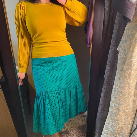 Anthropologie Aja green eyelet skirt - Picture 5 of 13